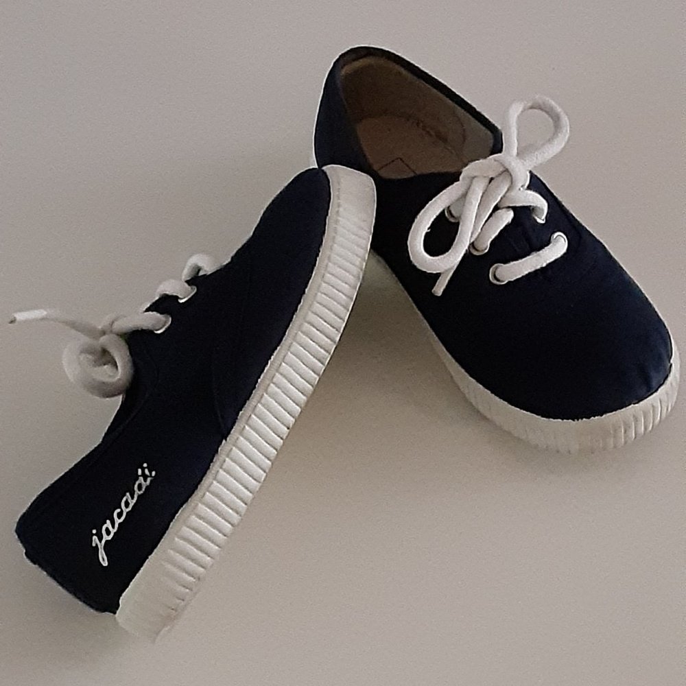 Jacadi kids Nave Blue Canvas Sneakers size 26